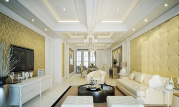 15+ Mẫu trần thạch cao phòng khách liền bếp đẹp, độc đáo