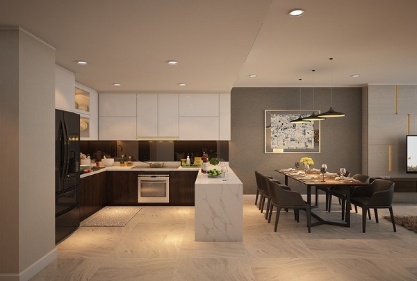 Hình 5. Mẫu trần thạch cao phòng bếp đẹp và hiện đại