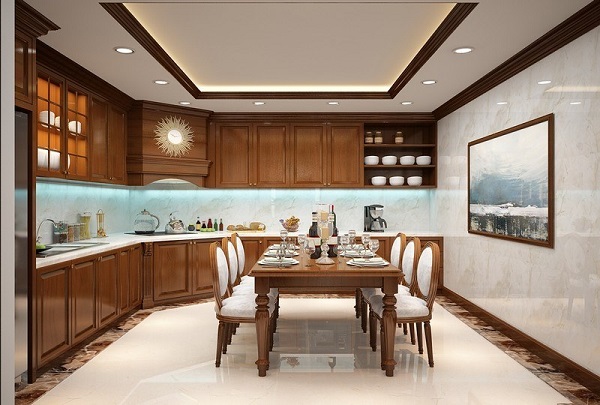 Hình 6. Mẫu trần thạch cao phòng bếp đẹp và hiện đại