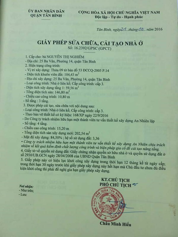 Xin giấy phép sửa nhà nâng tầng, thêm tầng