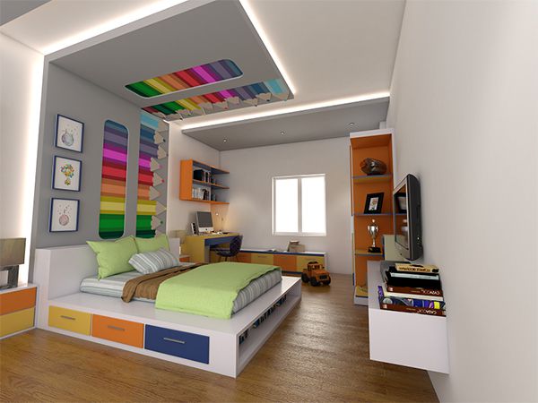 Hình 11. Mẫu trần thạch cao phòng ngủ cho bé trai