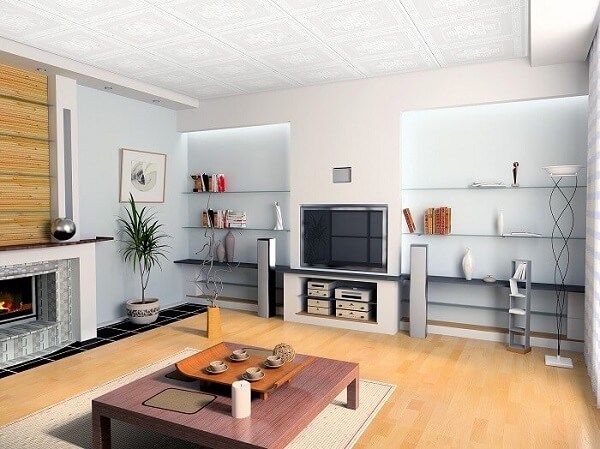 Trần thạch cao thả có khả năng cách âm, cách nhiệt, chịu nhiệt, chịu nước tốt và chống cháy hiệu quả