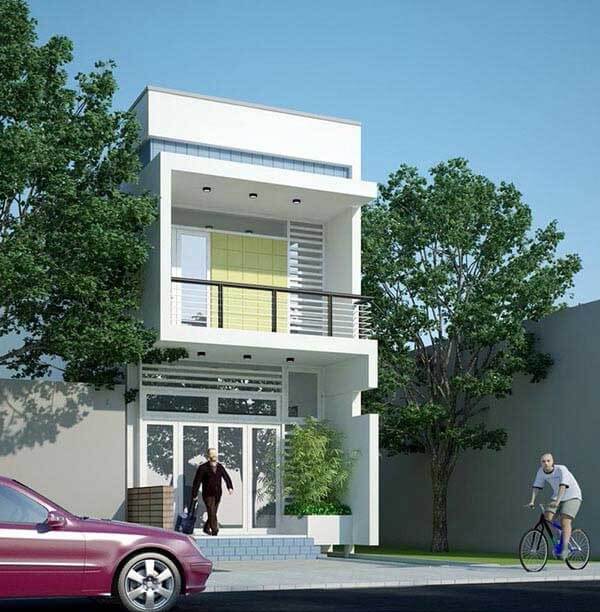 Mẫu nhà 2 tầng mái bê tông đơn giản