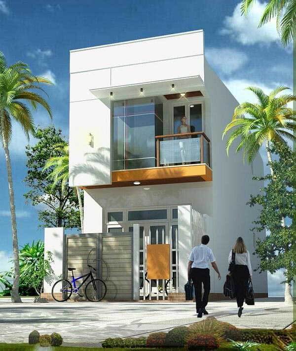 Mẫu nhà 2 tầng mái bê tông hiện đại