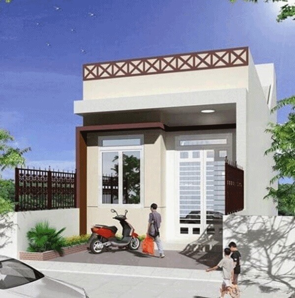 Mẫu nhà cấp 4 màu trắng hiện đại