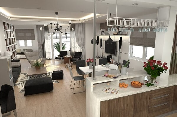 Hình 14: Mẫu thiết kế trần thạch cao với không gian nhỏ