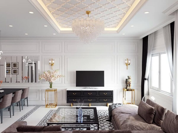 Mẫu thiết kế trần thạch cao kiến trúc hiện đại