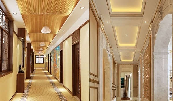 Các trần thạch cao đường luồng cổ điển chủ yếu nhấn nhá vào các chi tiết nổi bật 