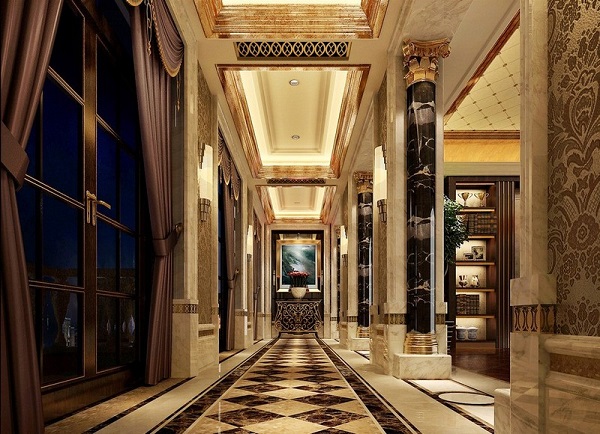 Trần thạch cao phong cách tân cổ điển với đặc trưng là những đường viền nổi bật tinh tế 