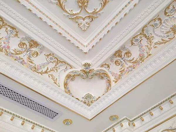 Mẫu phòng khách trần thạch cao tân cổ điển